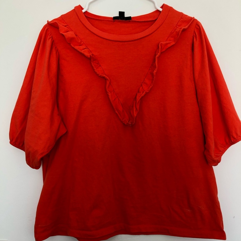 Bright orange T-shirt blouse